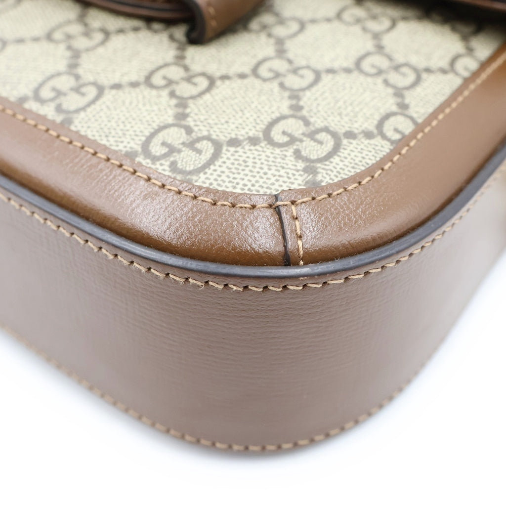 GUCCI(グッチ) GGスプリーム ホースビット PVC レザー ショルダーバッグ ブラウン 658574 レディース