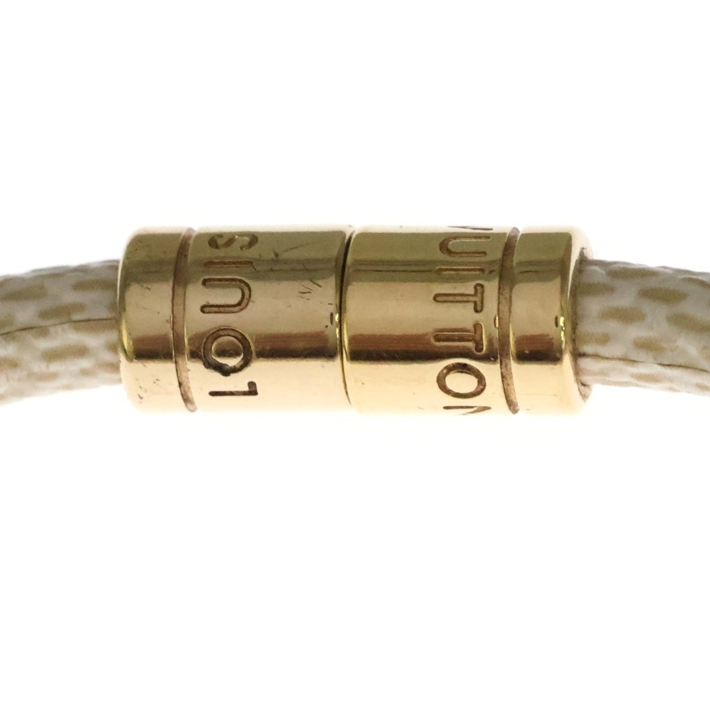 LOUIS VUITTON(ルイヴィトン) ダミエアズール ブラスレ キープイット ブレスレット ホワイト M6138F ゴールド金具 レディース