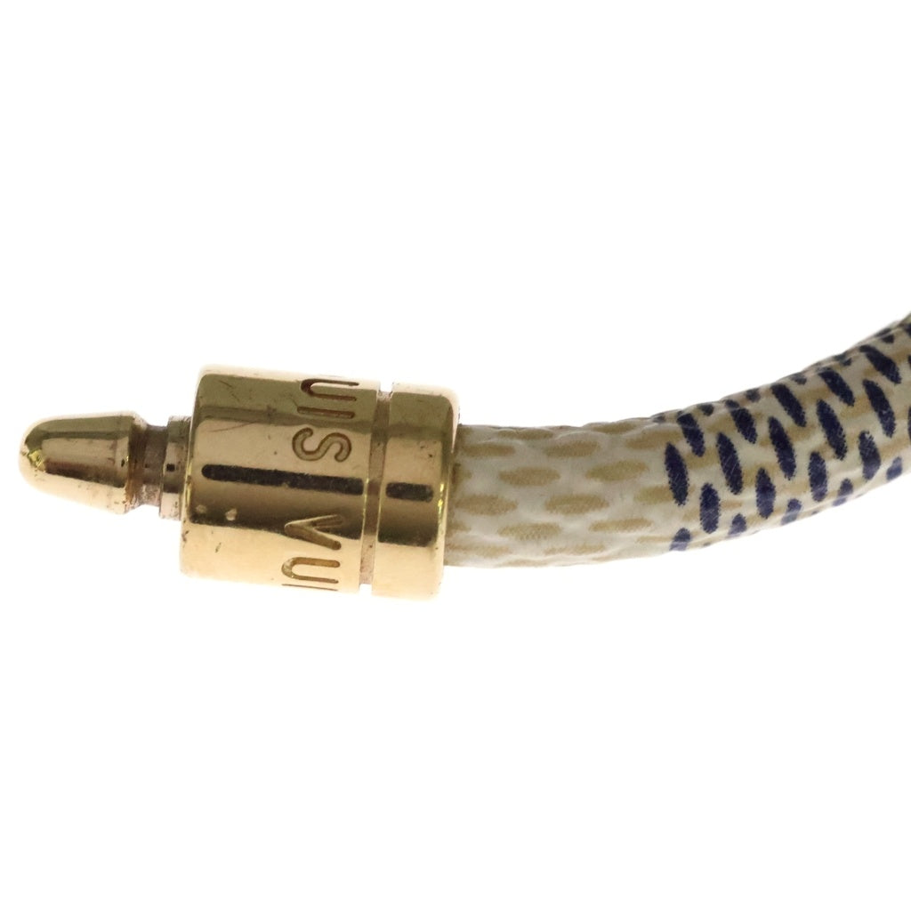 LOUIS VUITTON(ルイヴィトン) ダミエアズール ブラスレ キープイット ブレスレット ホワイト M6138F ゴールド金具 レディース