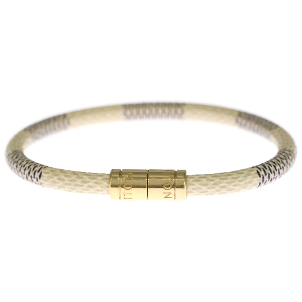 LOUIS VUITTON(ルイヴィトン) ダミエアズール ブラスレ キープイット ブレスレット ホワイト M6138F ゴールド金具 レディース