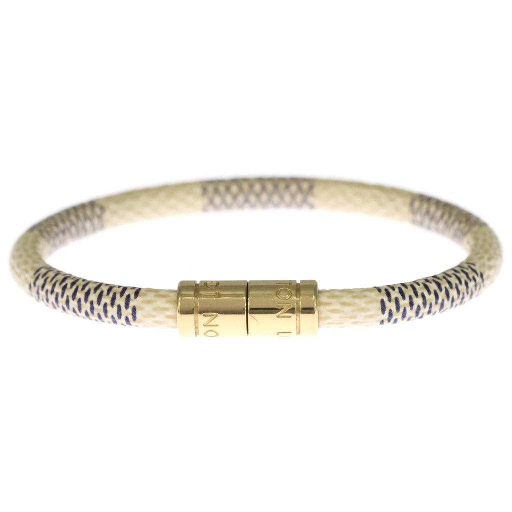 LOUIS VUITTON(ルイヴィトン) ダミエアズール ブラスレ キープイット ブレスレット ホワイト M6138F ゴールド金具 レディース