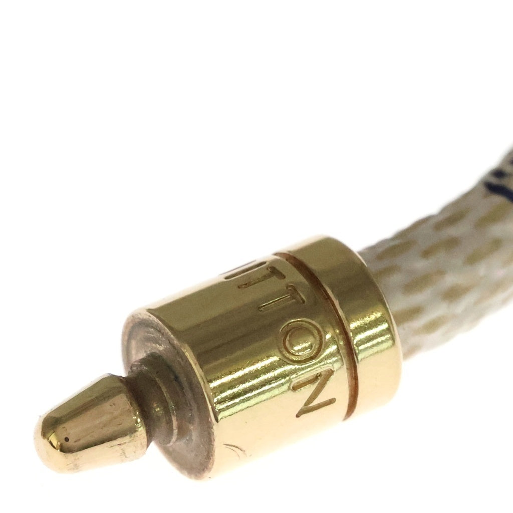 LOUIS VUITTON(ルイヴィトン) ダミエアズール ブラスレ キープイット ブレスレット ホワイト M6138F ゴールド金具 レディース