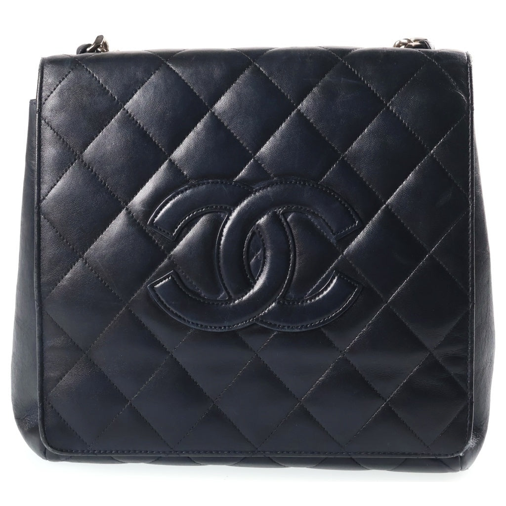 CHANEL(シャネル) ココマーク チェーン ハンドバック マトラッセ シルバー金具 ラムスキン ブラック レディース