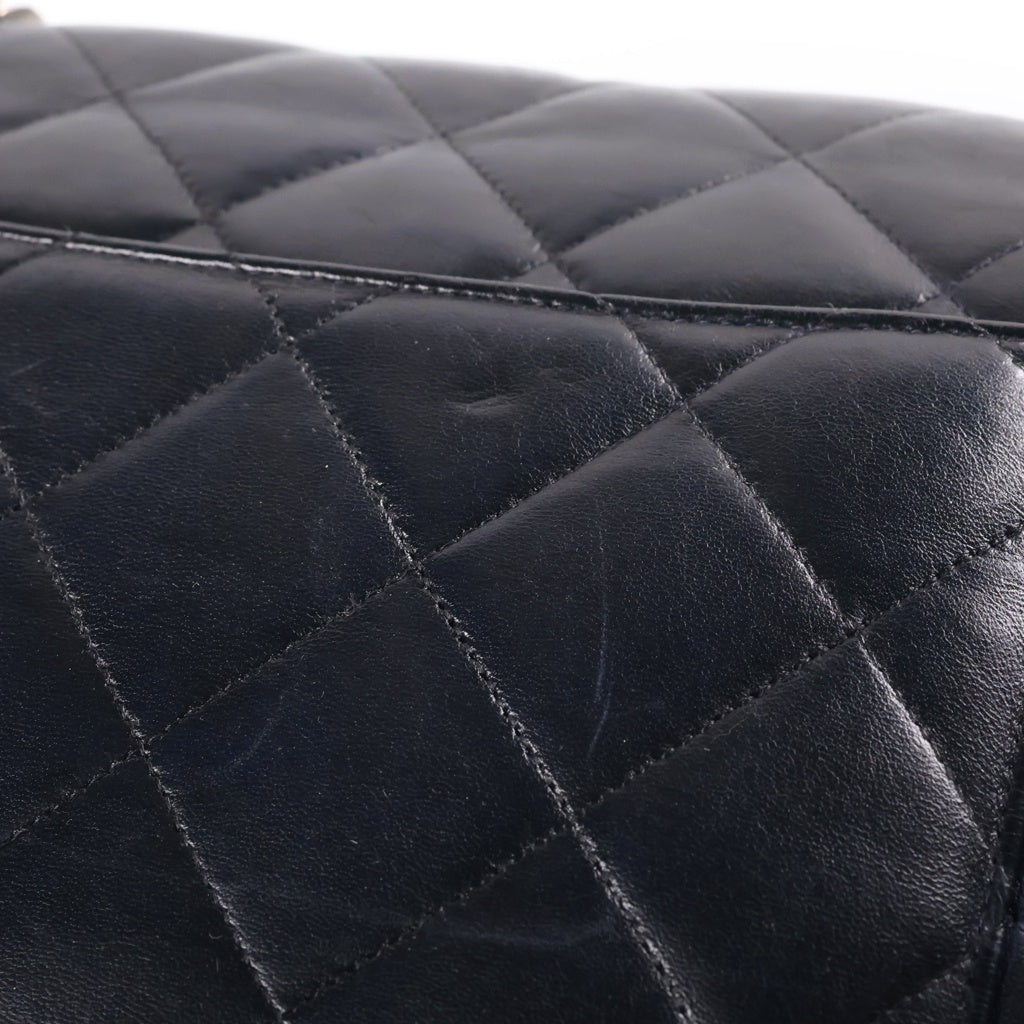 CHANEL(シャネル) ココマーク チェーン ハンドバック マトラッセ シルバー金具 ラムスキン ブラック レディース