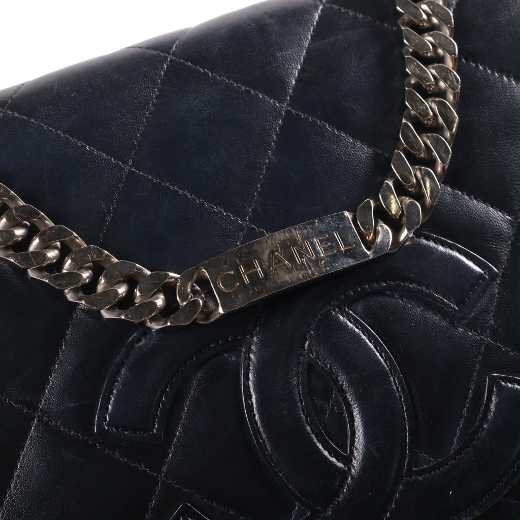 CHANEL(シャネル) ココマーク チェーン ハンドバック マトラッセ シルバー金具 ラムスキン ブラック レディース
