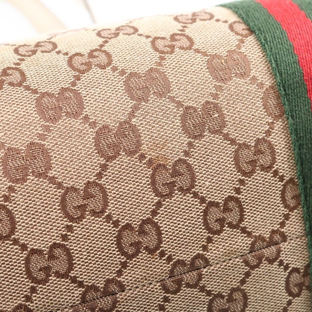 GUCCI(グッチ) シェリーライン トートバッグ ショルダーバック GGキャンバス レザー ベージュ/ホワイト 137396 レディース