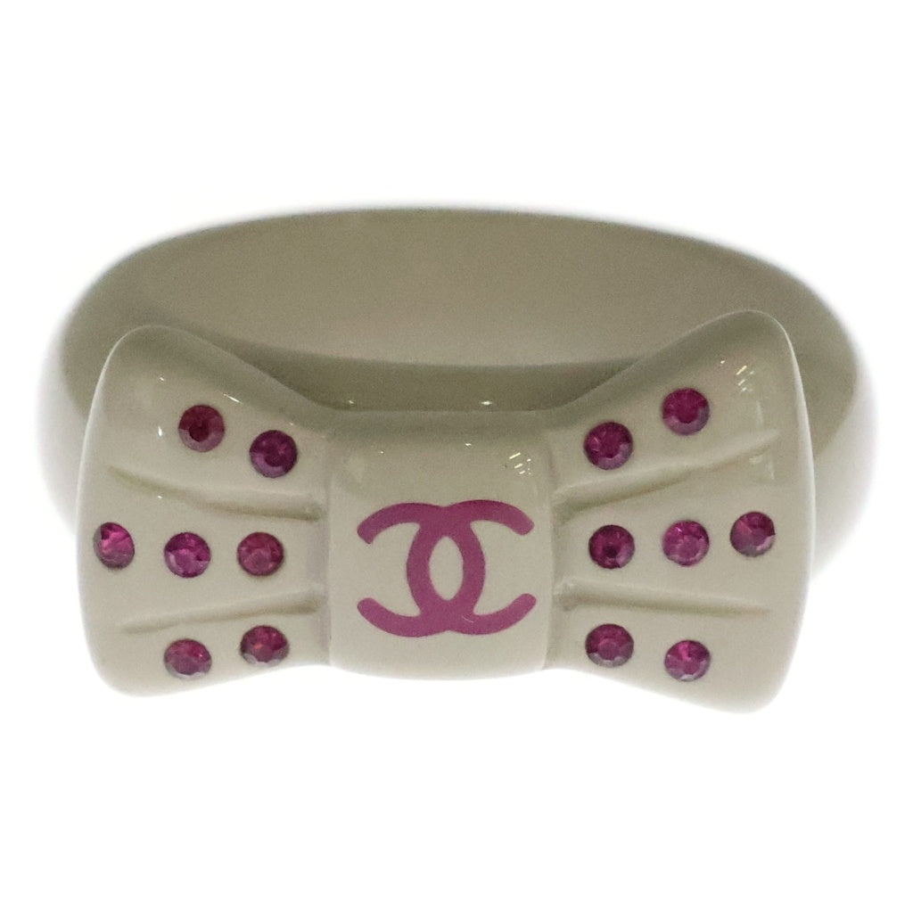 CHANEL(シャネル) ココマーク ラインストーン リボン リング グレー #14 レディース
