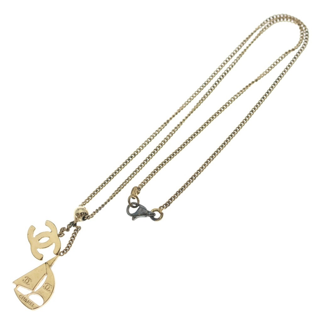 CHANEL(シャネル) ココマーク ヨットモチーフ ネックレス ペンダント チェーン ゴールド GP レディース
