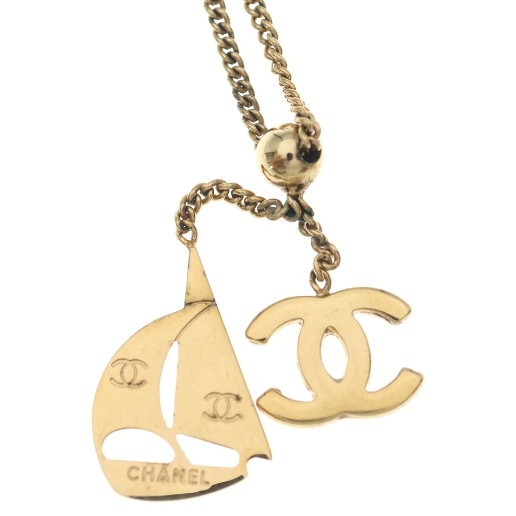 CHANEL(シャネル) ココマーク ヨットモチーフ ネックレス ペンダント チェーン ゴールド GP レディース
