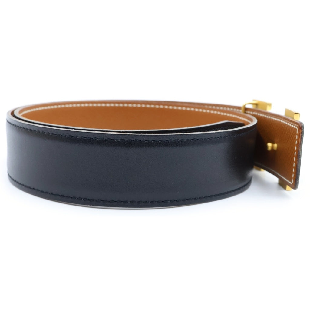 HERMES(エルメス) コンスタンス リバーシブル レザーベルト ブラック×ブラウン 〇Y刻印 ゴールド金具 レディース
