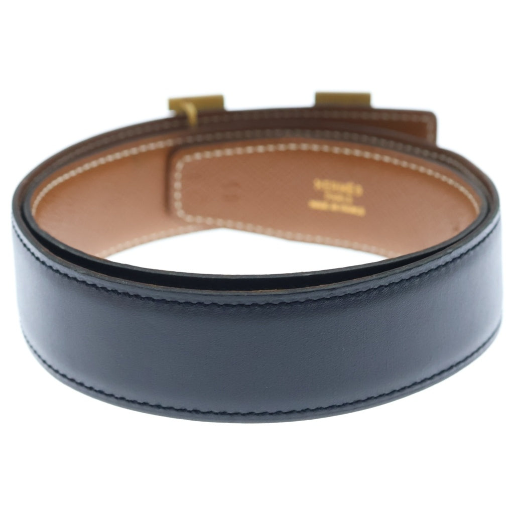HERMES(エルメス) コンスタンス リバーシブル レザーベルト ブラック×ブラウン ゴールド金具 レディース