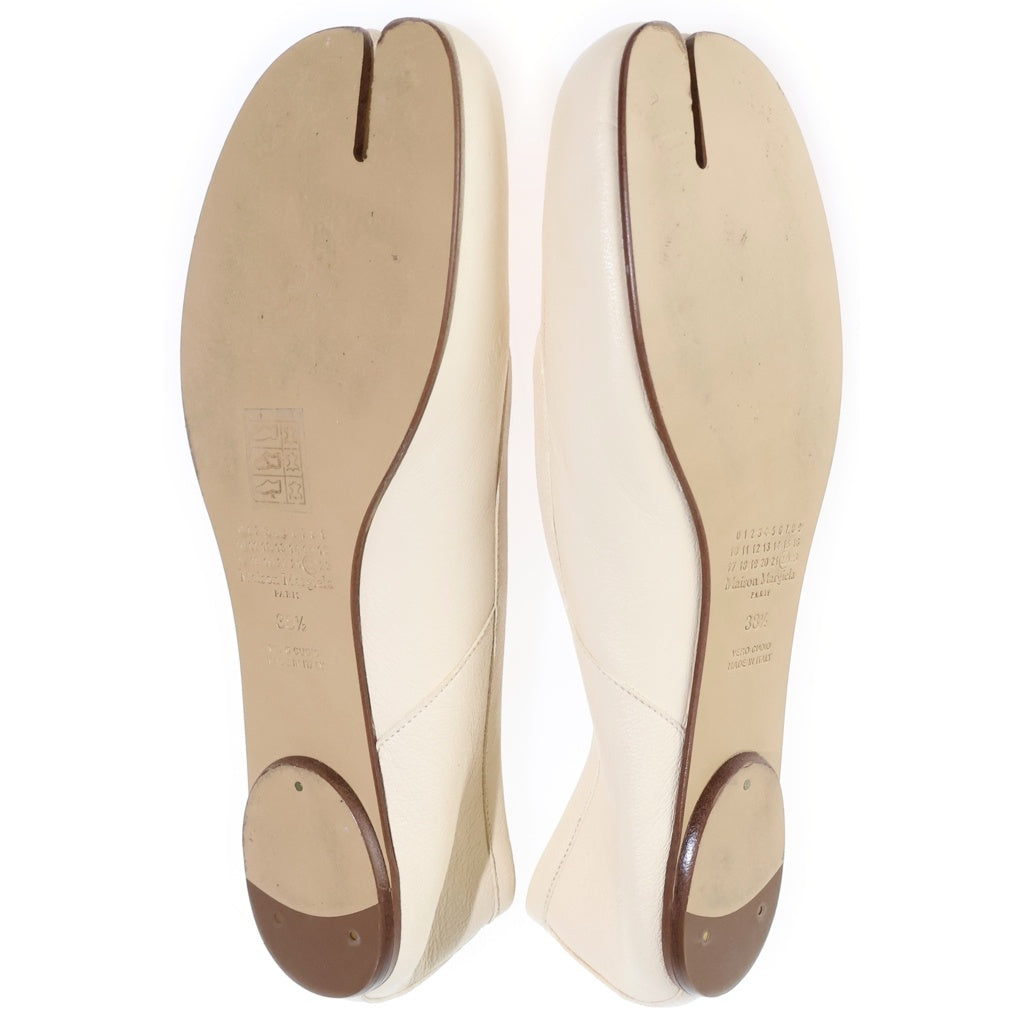Maison Margiela(メゾンマルジェラ) Tabi タビ バレエシューズ フラット パンプス レザー ベージュ レディース