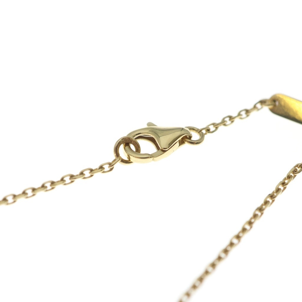 Van Cleef & Arpels(ヴァンクリーフアンドアーペル) ラッキーアルハンブラ パピヨン タイガーアイ ネックレス ペンダント チェーン イエローゴールド×ブラウン Au750YG VCARD98500 レディース