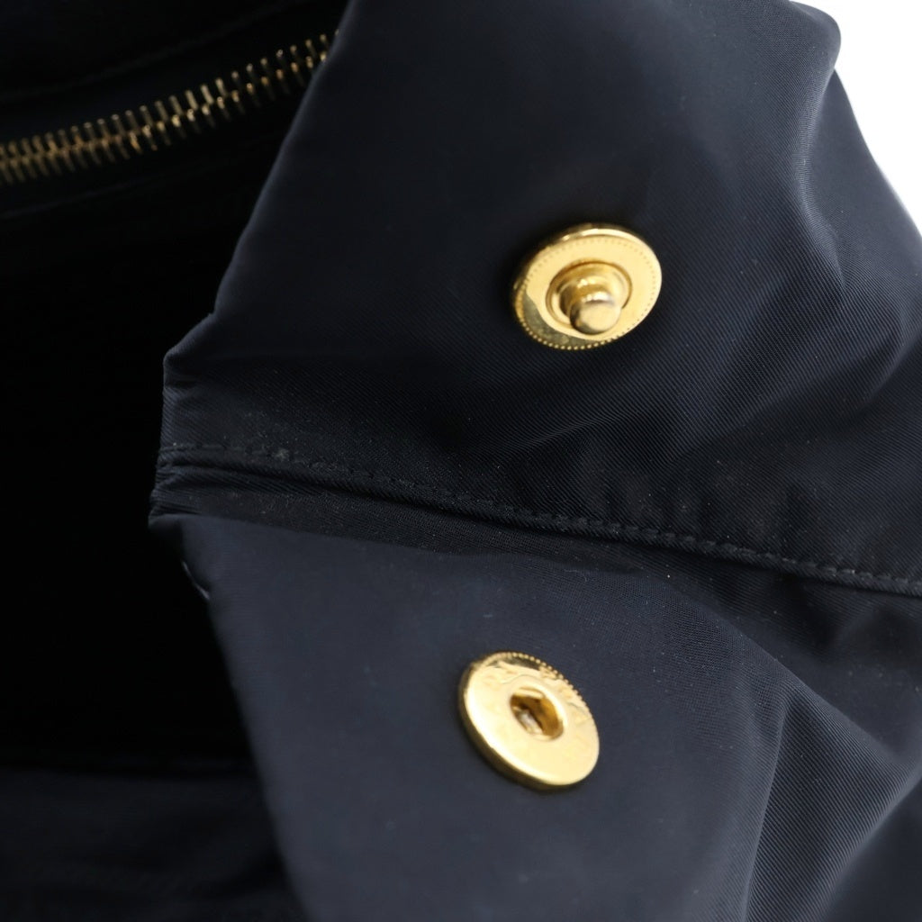 PRADA(プラダ) リボン ナイロンハンドバッグ ミニトートバッグ ブラック ゴールド金具 レディース