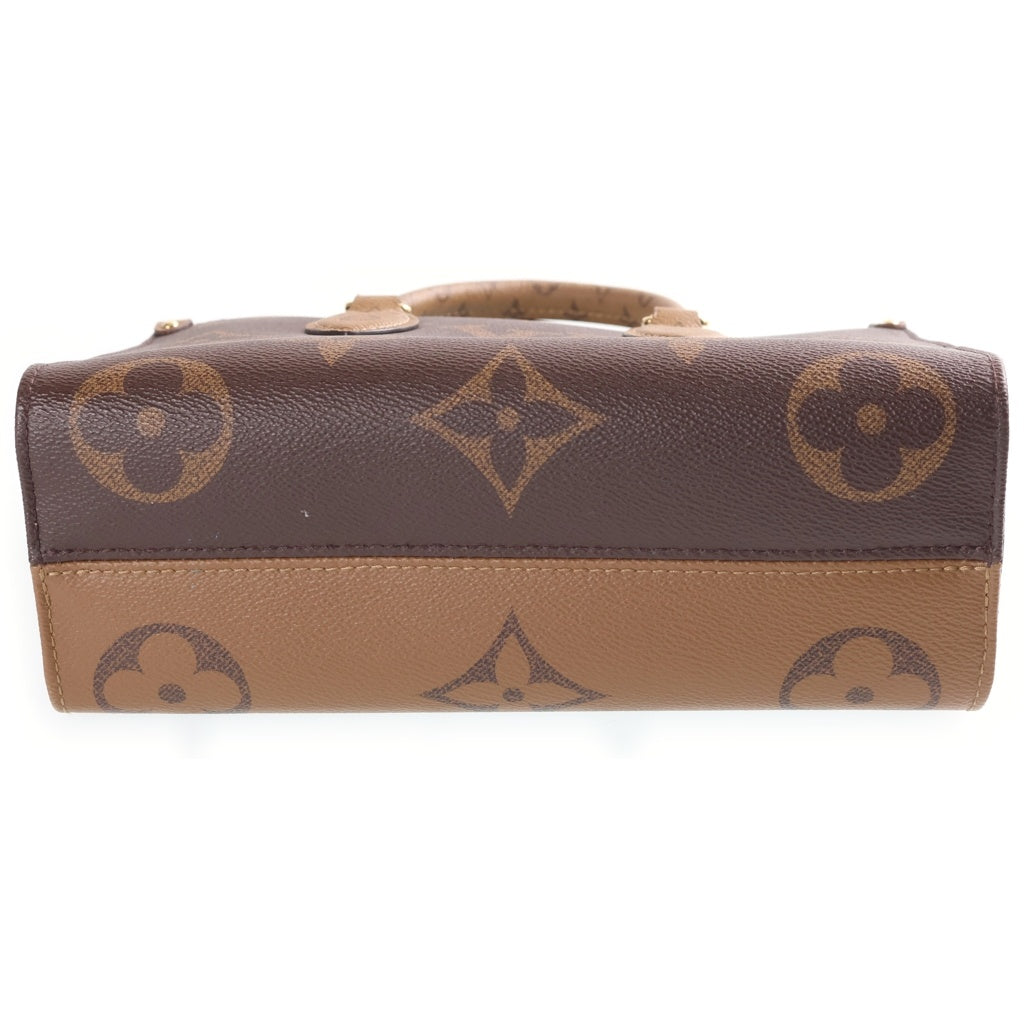 LOUIS VUITTON(ルイヴィトン) モノグラムジャイアントリバース オンザゴー EW 2WAY ハンド ショルダーバッグ ゴールド金具 ブラウン M14236 RFID レディース