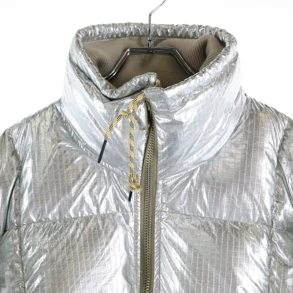 DIESEL(ディーゼル) 襟切り替え ジップアップナイロンダウンジャケット シルバー A03145