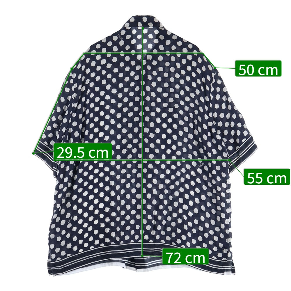 DIOR(ディオール) Short Sleeved Shirt Silk Shirts ポルカドット ロゴ シルク半袖シャツ ブラック 193C545A5991
