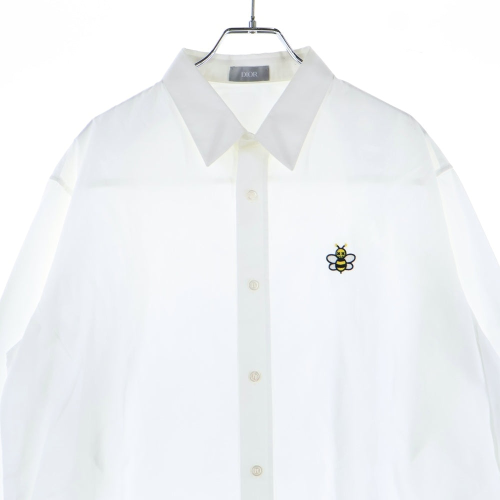DIOR(ディオール) 19SS ×KAWS Bee Embroidered Shirt カウズ 刺繍 エンブロイダリー長袖シャツ ホワイト 923C561W6044