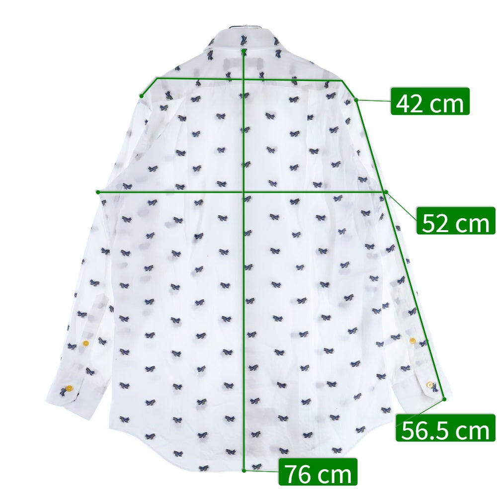 Mila Schoen(ミラショーン) 長袖刺繍シャツ 飛行機 ホワイト