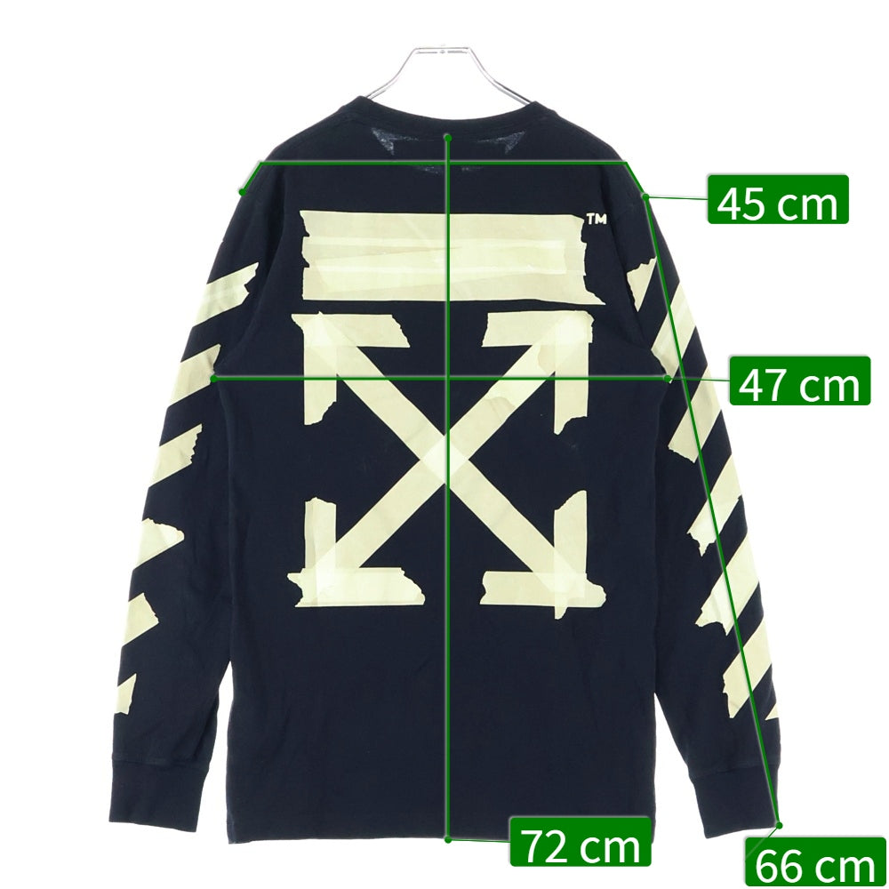OFF-WHITE(オフホワイト) 20SS TAPE ARROWS テープアロー コットン 長袖Tシャツ ブラック OMAB001R20185002