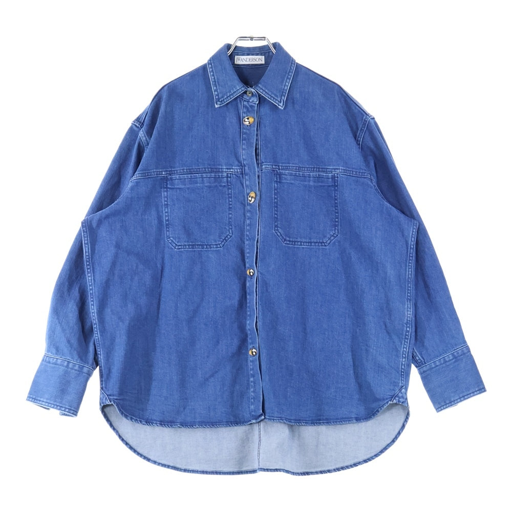 J.W.ANDERSON(ジェー ダブリュー アンダーソン) ELEPHANT EYE BUTTON SHIRT アイボタン レギュラーカラー デニム 長袖シャツ インディゴ SH0179PG0872800