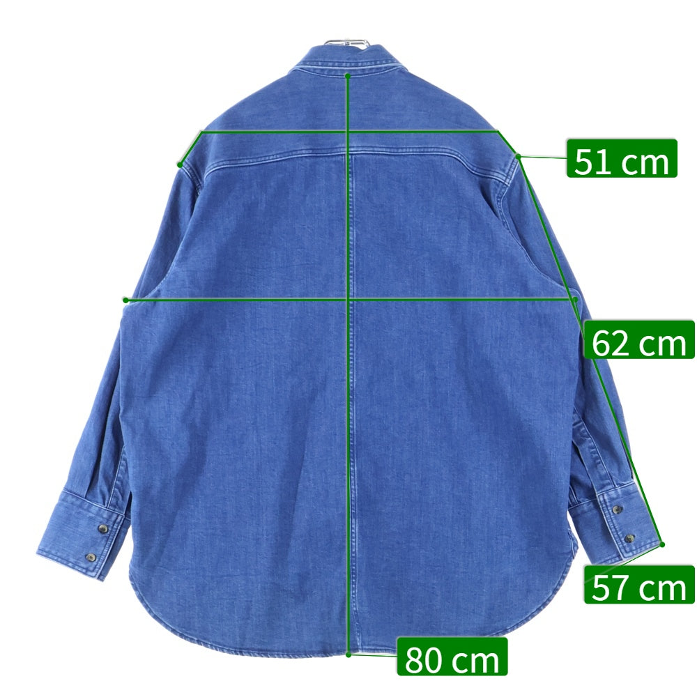 J.W.ANDERSON(ジェー ダブリュー アンダーソン) ELEPHANT EYE BUTTON SHIRT アイボタン レギュラーカラー デニム 長袖シャツ インディゴ SH0179PG0872800