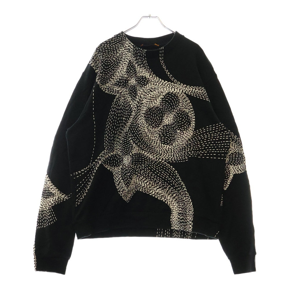 LOUIS VUITTON(ルイヴィトン) 20AW フラワープリンテッド クルーネックウェットトレーナー ブラック RM202 IHN HJY85W