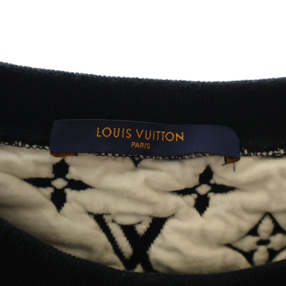LOUIS VUITTON(ルイヴィトン) フルモノグラムジャカード クルーネック スウェット トレーナー ネイビー×ホワイト RM211Q TCJ HIY53W