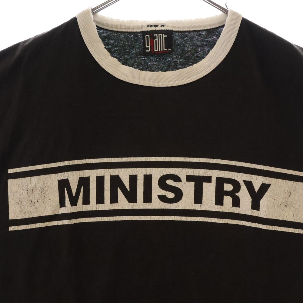 VINTAGE(ヴィンテージ) 90s MINISTRY DARK SIDE OF THE SPOON ミニストリー ダークサイドオブザスプーン ノースリーブ Tシャツ 半袖カットソー ブラック