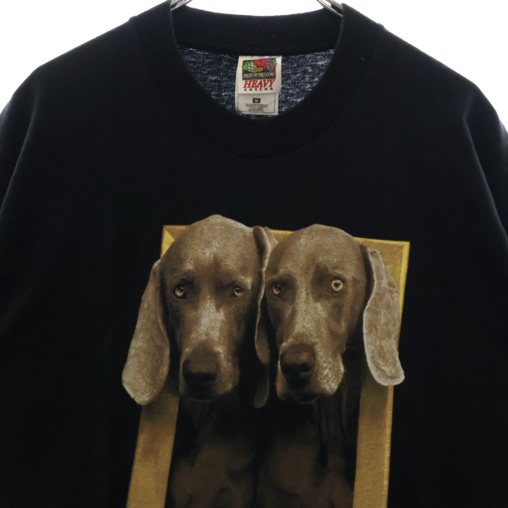 VINTAGE(ヴィンテージ) 90s WILLIAM WEGMAN TEE ウィリアムウェグマン アート フロントプリント半袖Tシャツ カットソー ブラック