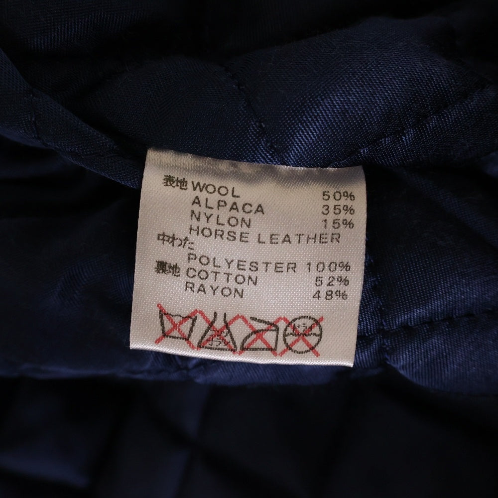 CALEE(キャリー) 14AW ALPACA SHAGGY LEATHER COMB SPORTS JACKET CL-14AW048 ホースハイド 馬革 レザー切替 アルパカ シャギー ジャケット ブラウン