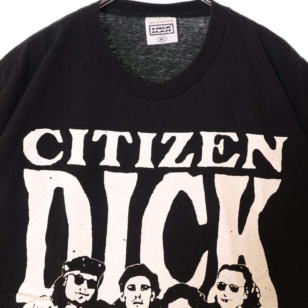 VINTAGE(ヴィンテージ) 90s vintage CITIZEN DICK NICE MAN USA製 シチズンディック 両面プリント クルーネック Tシャツ ブラック