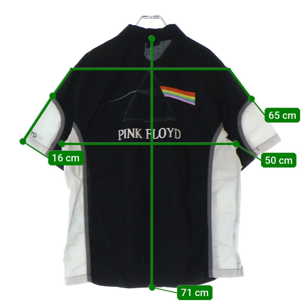 VINTAGE(ヴィンテージ) 00s PINK FLOYD DARK SIDE OF THE MOON EMBROIDERY SHIRT ピンクフロイド ダークサイドオブザムーン エンブロイダリー 刺繍 半袖シャツ ブラック