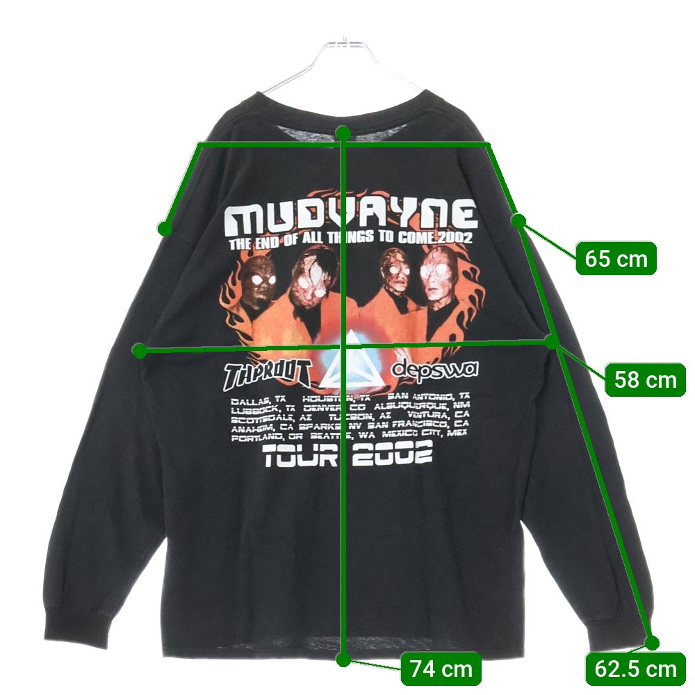 VINTAGE(ヴィンテージ) 00s MUDVAYNE マッドヴェイン Tシャツ 長袖カットソー ブラック