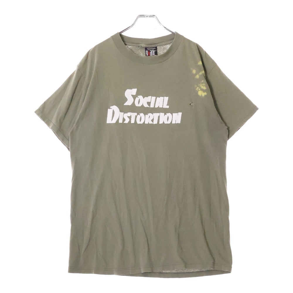 VINTAGE(ヴィンテージ) 90s SOCIAL DISTORTION TEE ソーシャルディストーション 両面プリント半袖Tシャツ カットソー カーキ