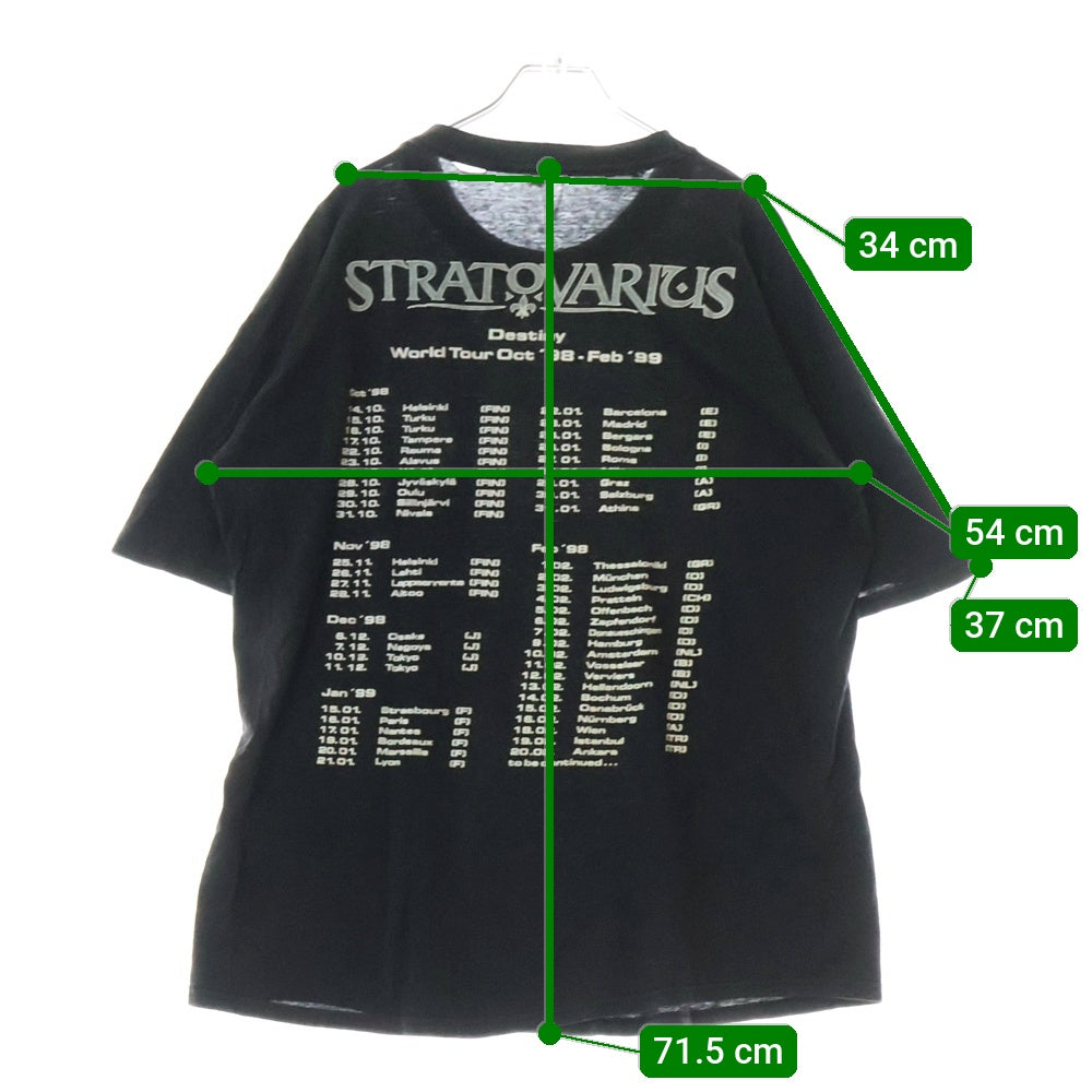 VINTAGE(ヴィンテージ) 90s STRATOVARIUS ストラトヴァリウス Tシャツ 半袖カットソー ブラック