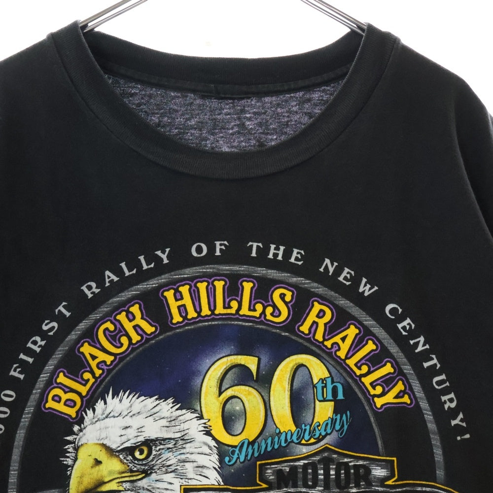VINTAGE(ヴィンテージ) 00s HARLEY DAVIDSON BLACK HILLS RALLY 60th ハーレーダビッドソン 2000半袖 Tシャツ カットソー ブラック