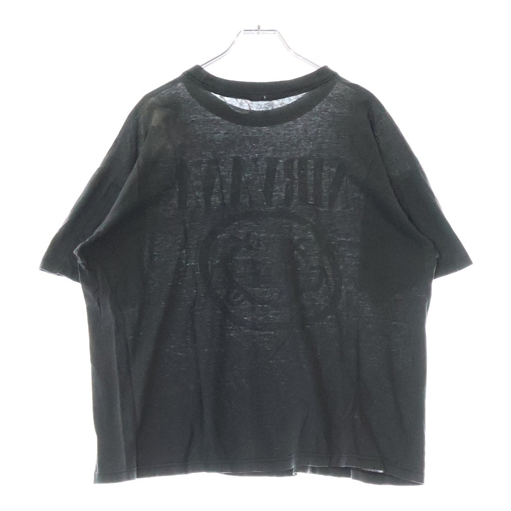 VINTAGE(ヴィンテージ) 90s NIRVANA SMILE ニルヴァーナ スマイル ユーロ ブート Tシャツ 半袖カットソー ブラック