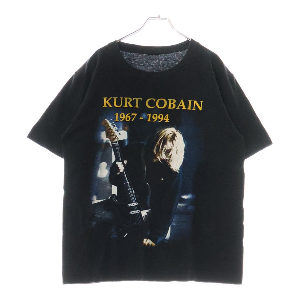 VINTAGE(ヴィンテージ) 00S NIRVANA KURT COBAIN Y2K 1967-1994 ニルヴァーナ カートコバーン 両面プリント 半袖Tシャツ ブラック