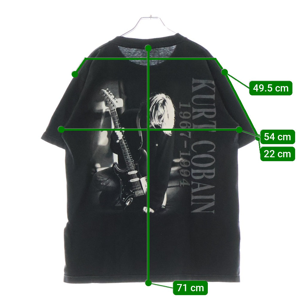 VINTAGE(ヴィンテージ) 00S NIRVANA KURT COBAIN 1967-1994 ニルヴァーナ カートコバーン両面プリント 半袖Tシャツ ブラック