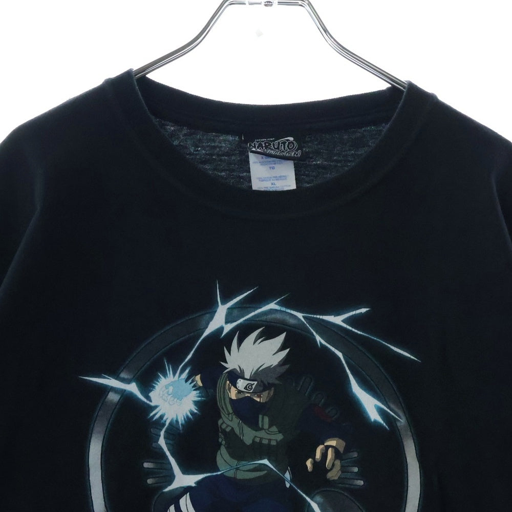 VINTAGE(ヴィンテージ) 00s NARUTO SHIPPUDEN KAKASHI TEE ナルト 疾風伝 カカシ 写輪眼 フロントプリント Tシャツ 半袖カットソー ブラック