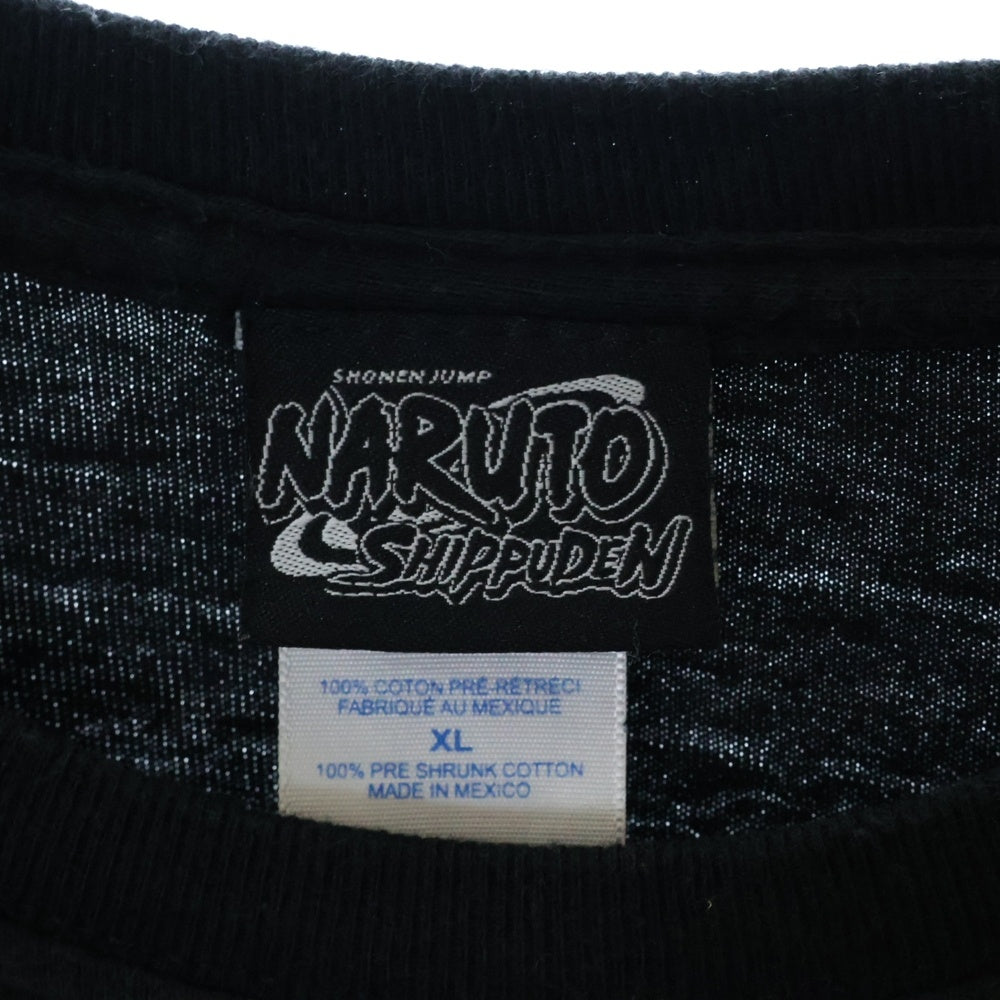 VINTAGE(ヴィンテージ) 00s NARUTO SHIPPUDEN KAKASHI TEE ナルト 疾風伝 カカシ 写輪眼 フロントプリント Tシャツ 半袖カットソー ブラック