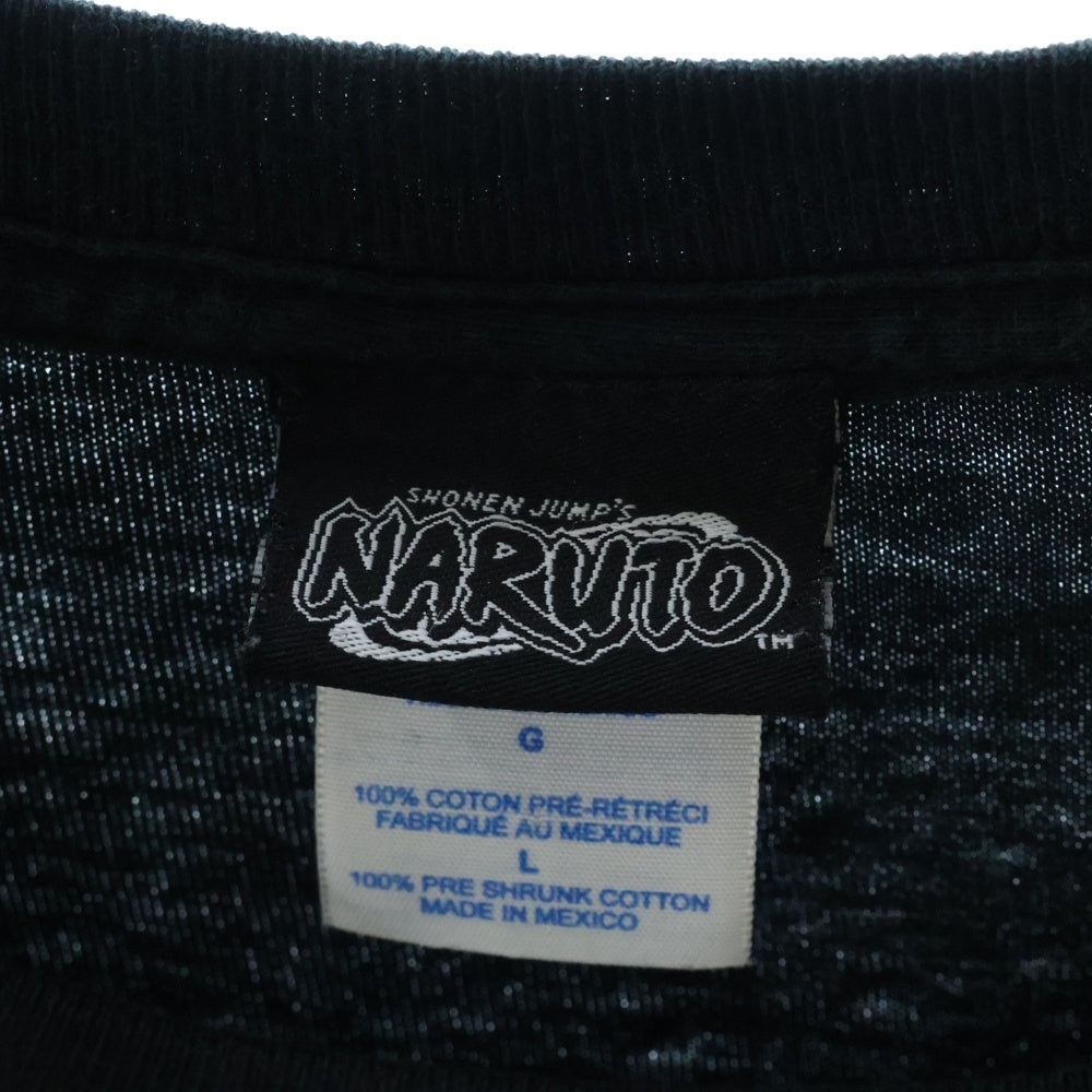VINTAGE(ヴィンテージ) 00s NARUTO UTIHA SASUKE ナルト うちはサスケ バックプリント Tシャツ 半袖カットソー ブラック