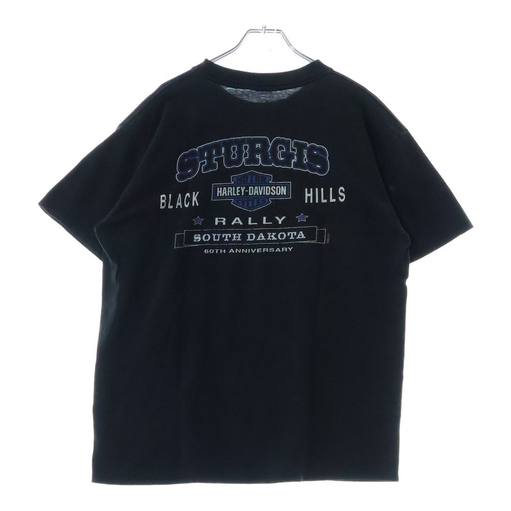 VINTAGE(ヴィンテージ) 00s HARLEY DAVIDSON BLACK HILLS RALLY 2000 STURGIS ハーレーダビッドソン 両面プリント Tシャツ 半袖カットソー ブラック