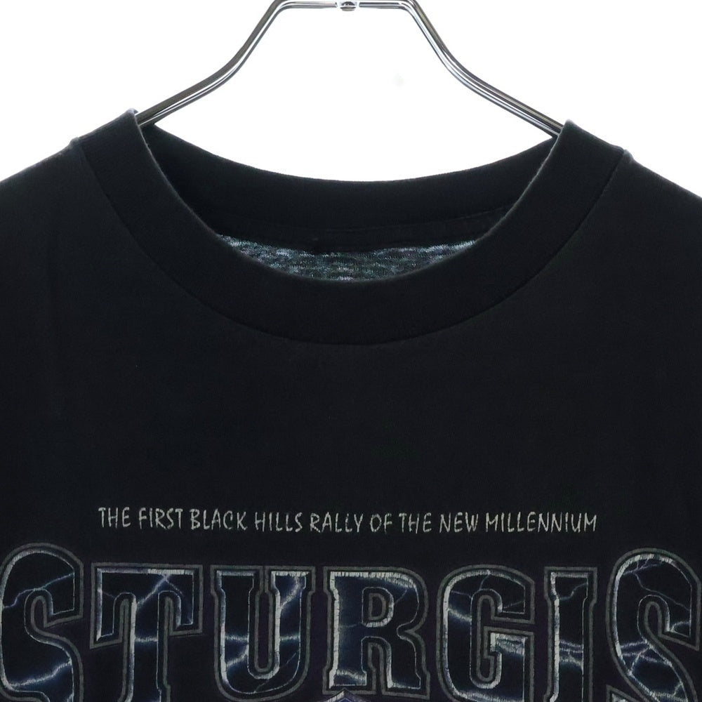 VINTAGE(ヴィンテージ) 00s HARLEY DAVIDSON BLACK HILLS RALLY 2000 STURGIS ハーレーダビッドソン 両面プリント Tシャツ 半袖カットソー ブラック