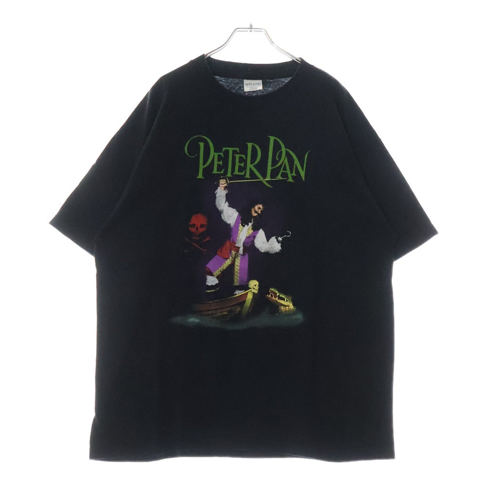 VINTAGE(ヴィンテージ) 00s PETER PAN CAPTAIN HOOK CLOCK CROCODILE ピーターパン キャプテンフック Tシャツ 半袖カットソー ブラック