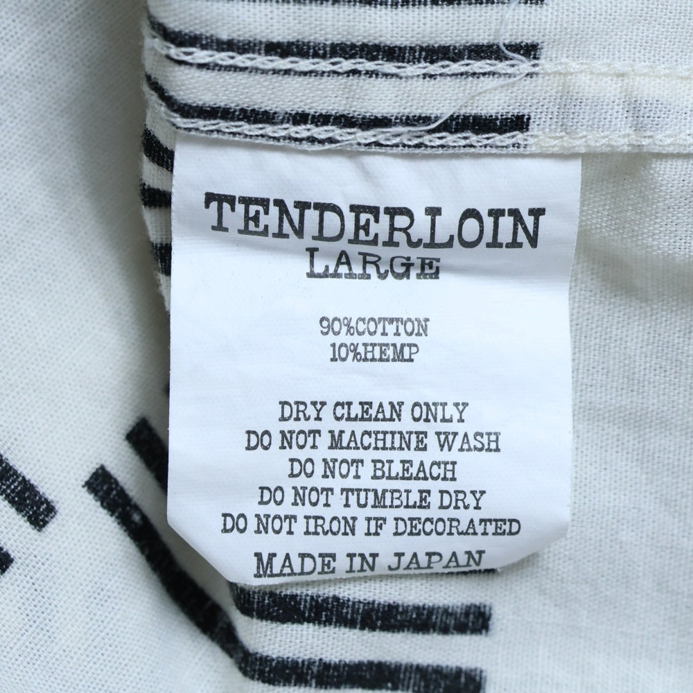 TENDERLOIN(テンダーロイン) 16SS CHECKER OPEN COLLAR SHIRT チェッカー オープンカラー 半袖シャツ ホワイト/ブラック