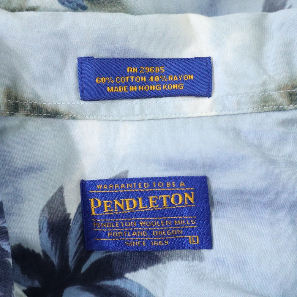 PENDLETON(ペンドルトン) ALOHA OPEN COLLAR COTTON RAYON S/S SHIRT アロハ コットン レーヨン 総柄 オープンカラー 半袖シャツ ブルー