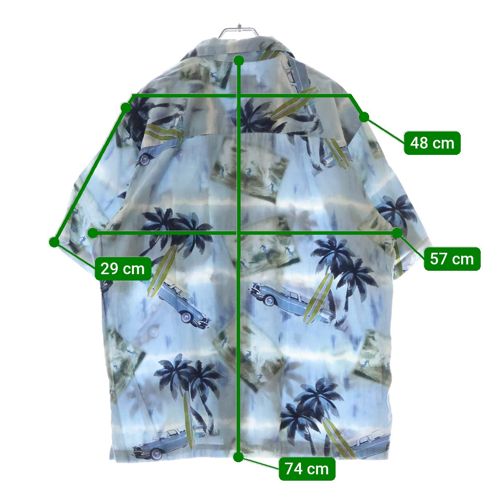 PENDLETON(ペンドルトン) ALOHA OPEN COLLAR COTTON RAYON S/S SHIRT アロハ コットン レーヨン 総柄 オープンカラー 半袖シャツ ブルー