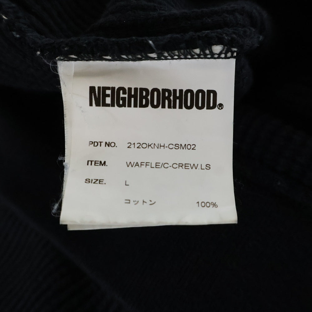 NEIGHBORHOOD(ネイバーフッド) 21AW WAFFLE C-CREW.L/S ワッフルスウェット カットソー ブラック 212OKNH-CSM02